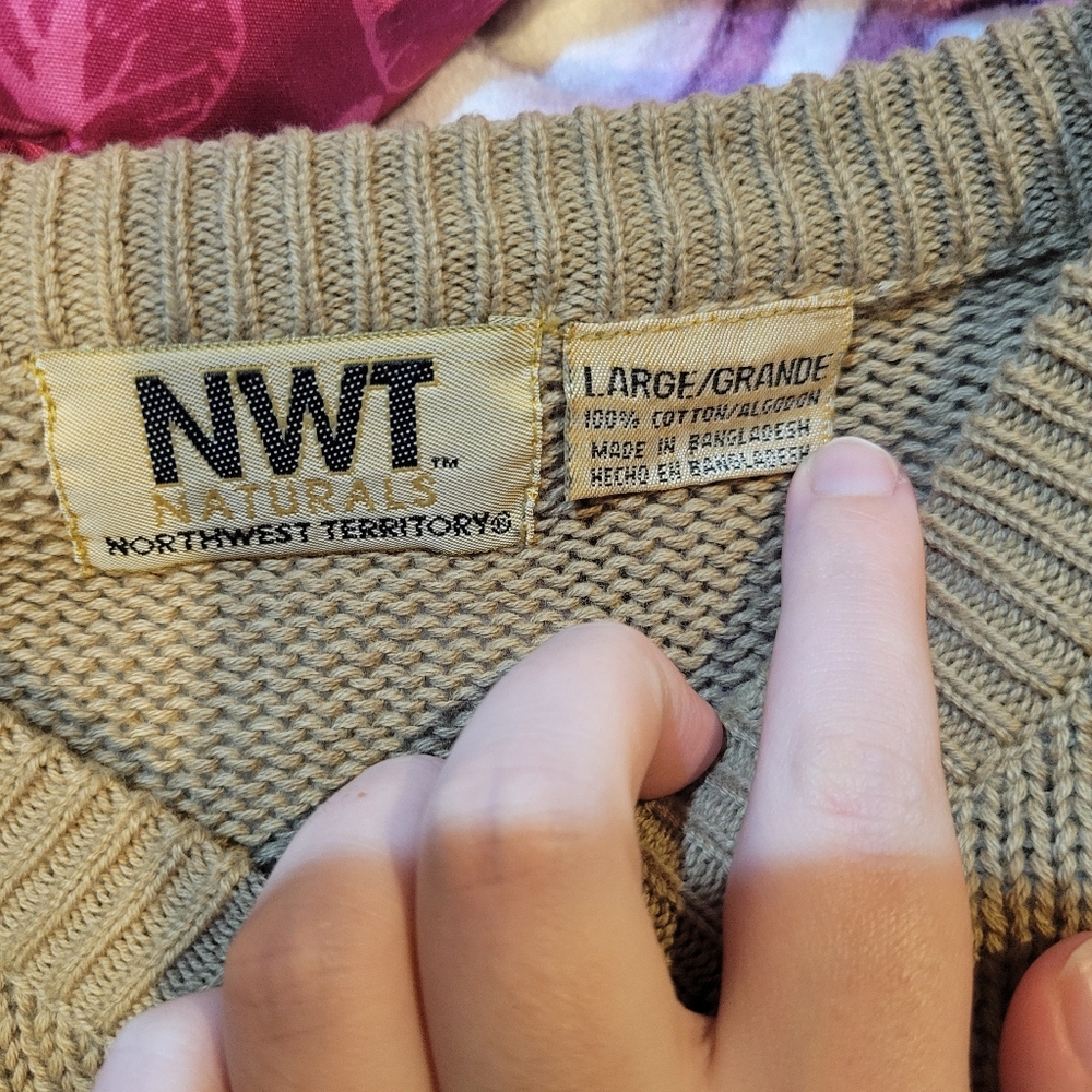 NWT Naturals Mens Brown Heavy Weight Casual Sweater | Large - Picture 7 of 8